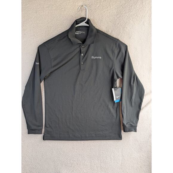 NEW Nike Tech Polo Shirt Mens Small Gray Dri FIT Golf Stretch ILUMINA LOGO - Picture 1 of 16